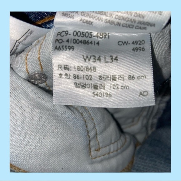 Levi’s Men’s 505  Red Tag Levi Denim Jeans 32X 33 Blue Straight Leg Mid Rise - Picture 6 of 8